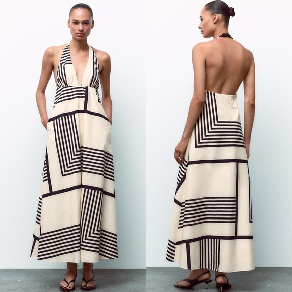 Zara Dresses & Skirts - ZARA | Striped Poplin Midi Dress